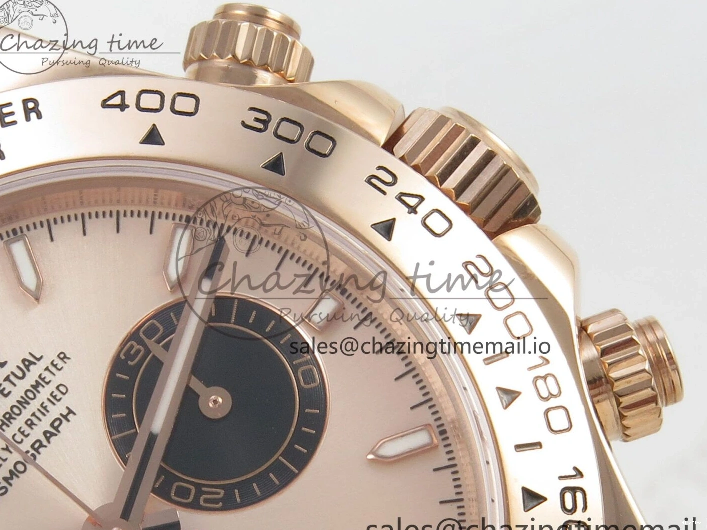 MiroTime 0130 WeatherProof Daytona 126505 RG Clean 1:1 Best Edition RG Champagne Stick Dial on RG Bracelet Super Clone DD 248